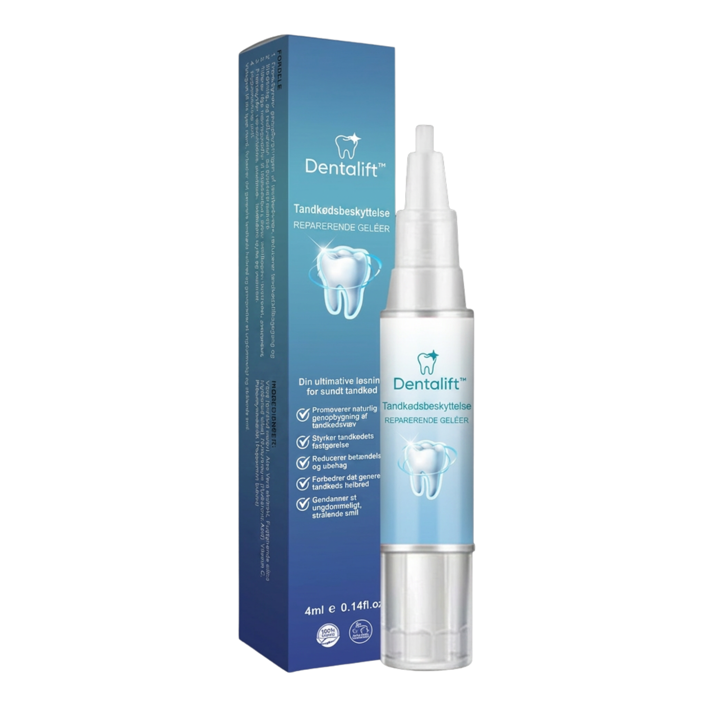 Dentalift™ | Gendanner tilbagetrækket tandkød og gør gule tænder hvidere på kun 3 dage