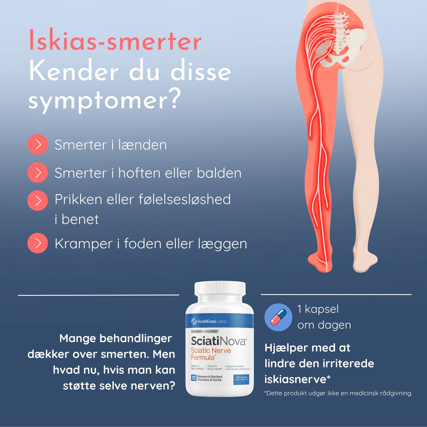 SciatiNova™ | Daglig lindring ved iskias og nervesmerter