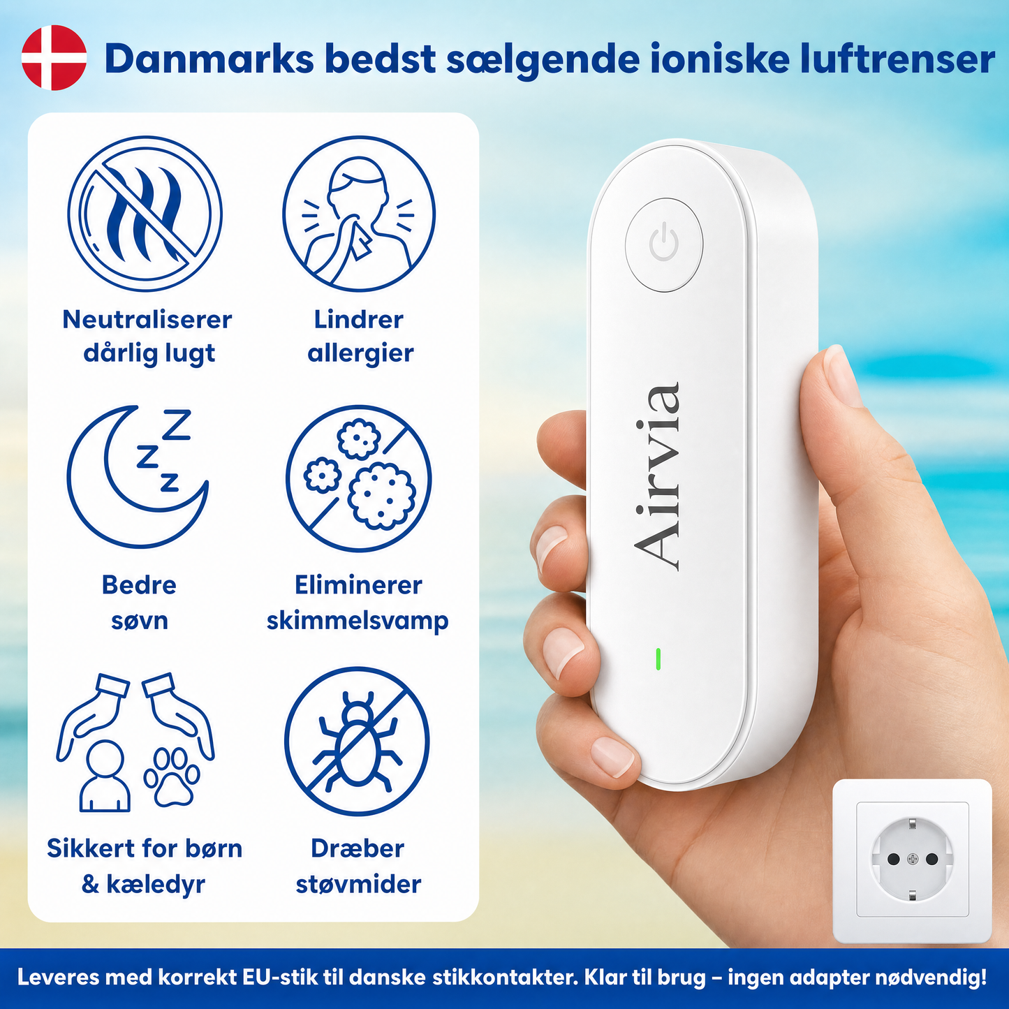 Airvia™ | Fjerner allergener i luften i dit hjem på 30 minutter